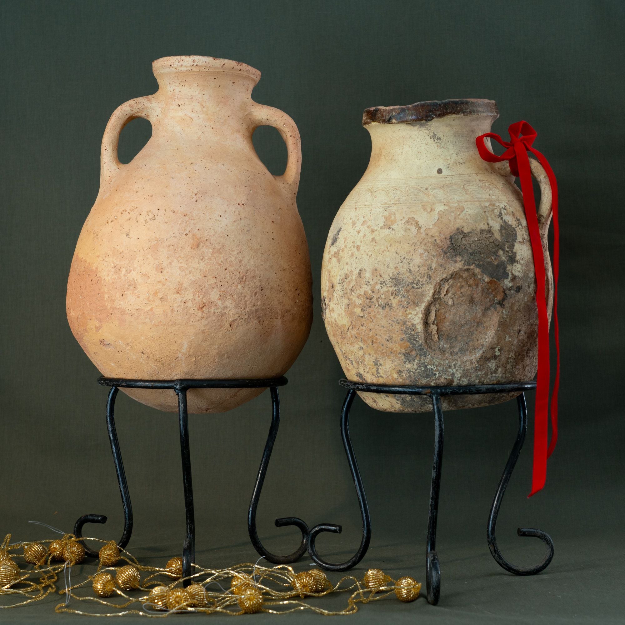 Antique Terracotta Pot with Stand - Rug & Weave