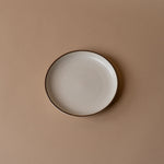 Ceramic Vanilla Plate with Espresso Detail plate David Shaw Appetizer Plate