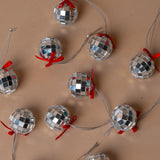 Disco Ball with Bow Ornament Set