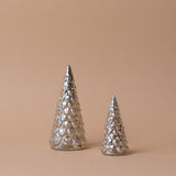 Silberner Quecksilberglas-Kiefernzapfen-Ornament