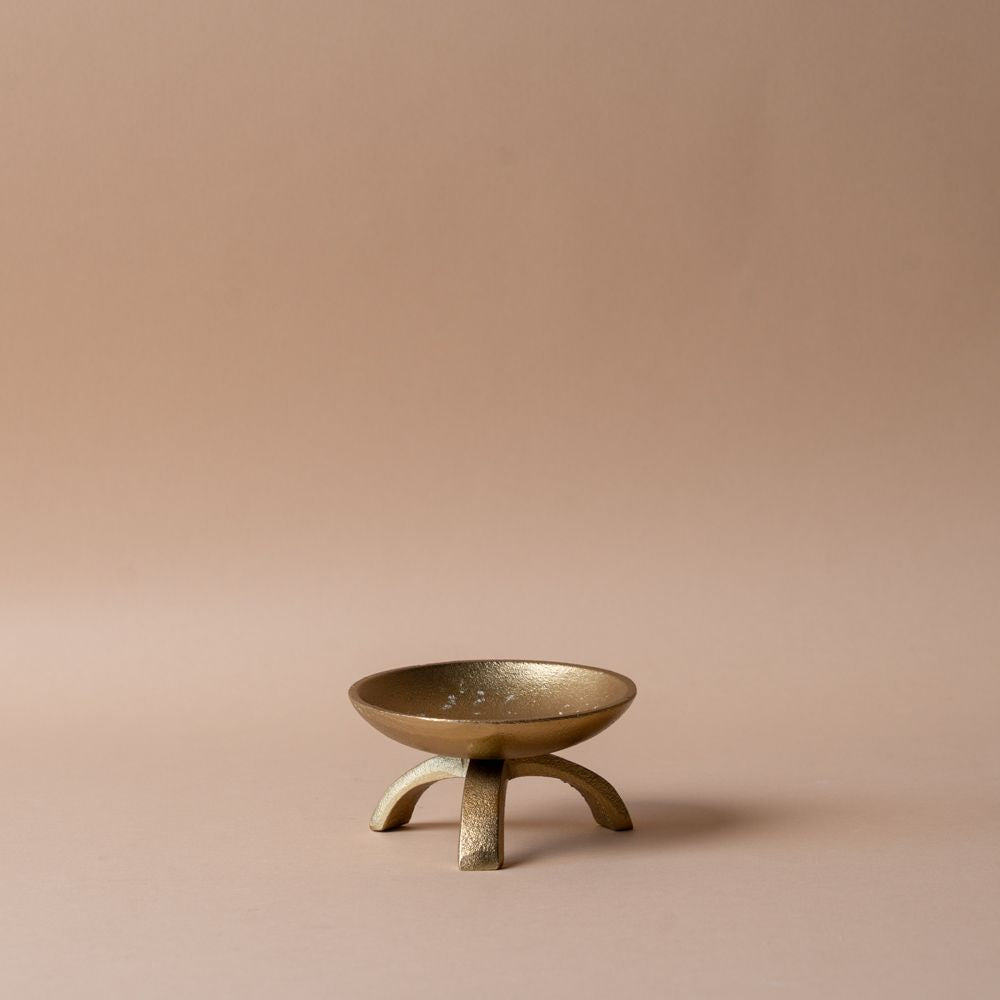 Brass Pillar Candle Holder with Feet candle holder Luxe B Co (Faire)