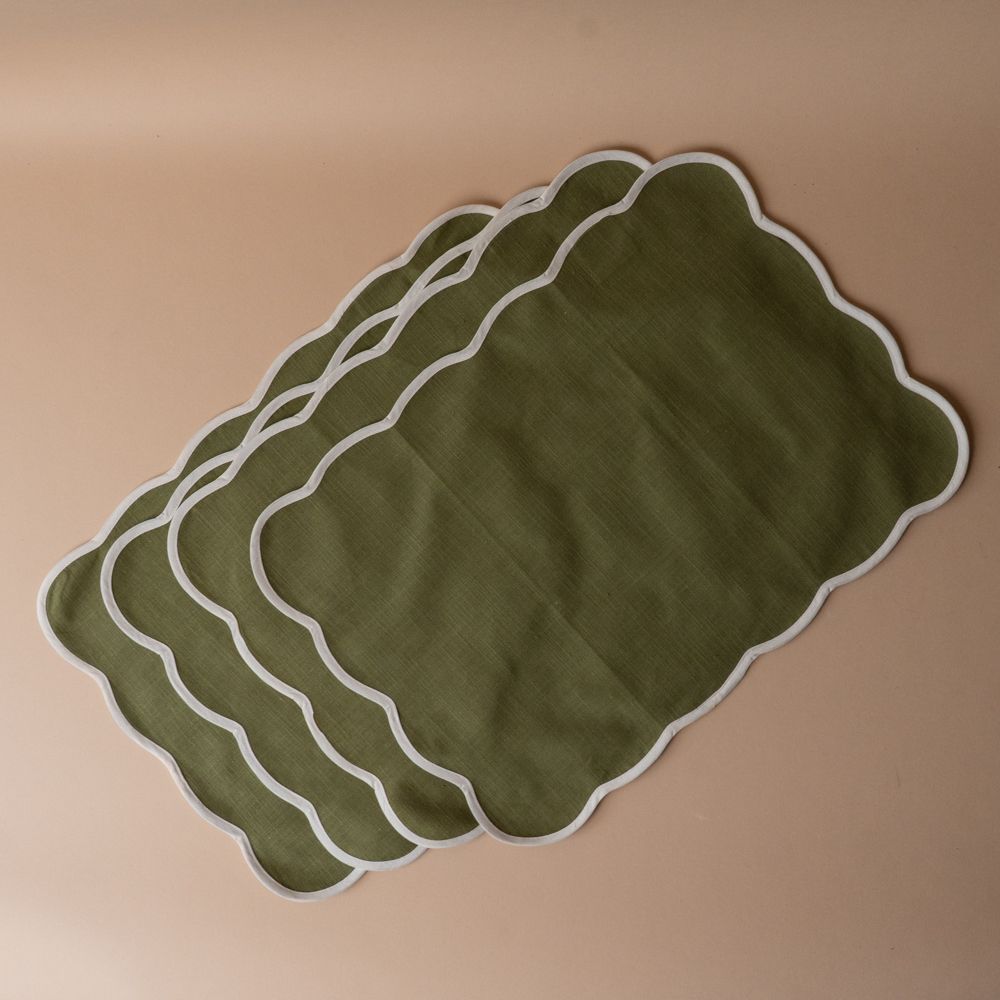 Scallop Edge Cotton Placemat Set placemat DANICA (Faire)