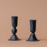 Forged Iron Candlestick Holder - Black