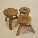 Round Elm Wood Mini Stool 0-VINTAGE -stool Hauer Market