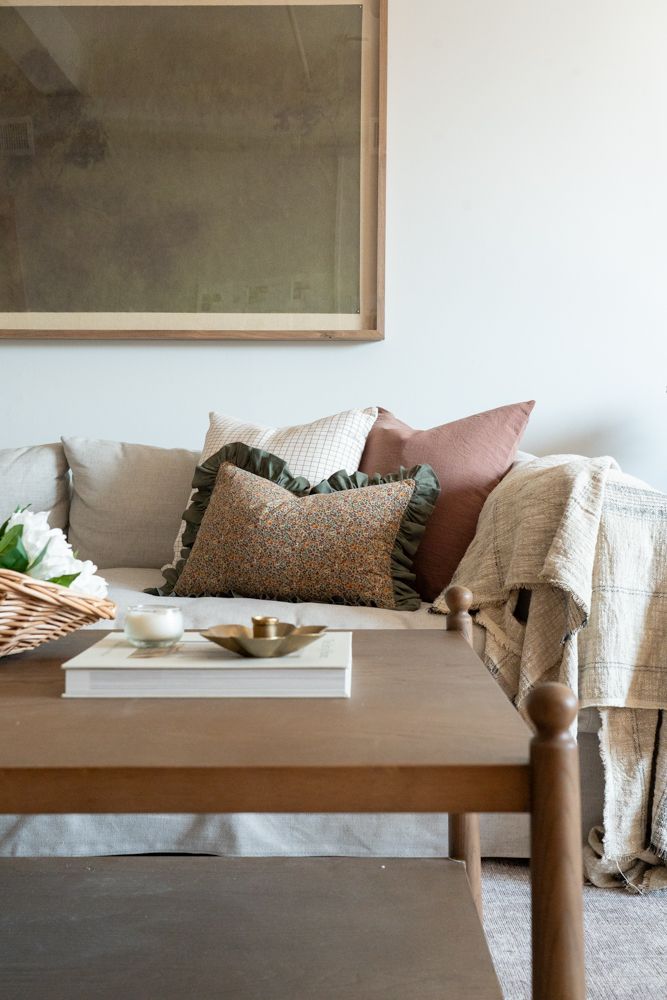Linen Stripe Slub Throw Blanket blanket Indaba