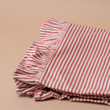 Red Ticking Stripe Tablecloth