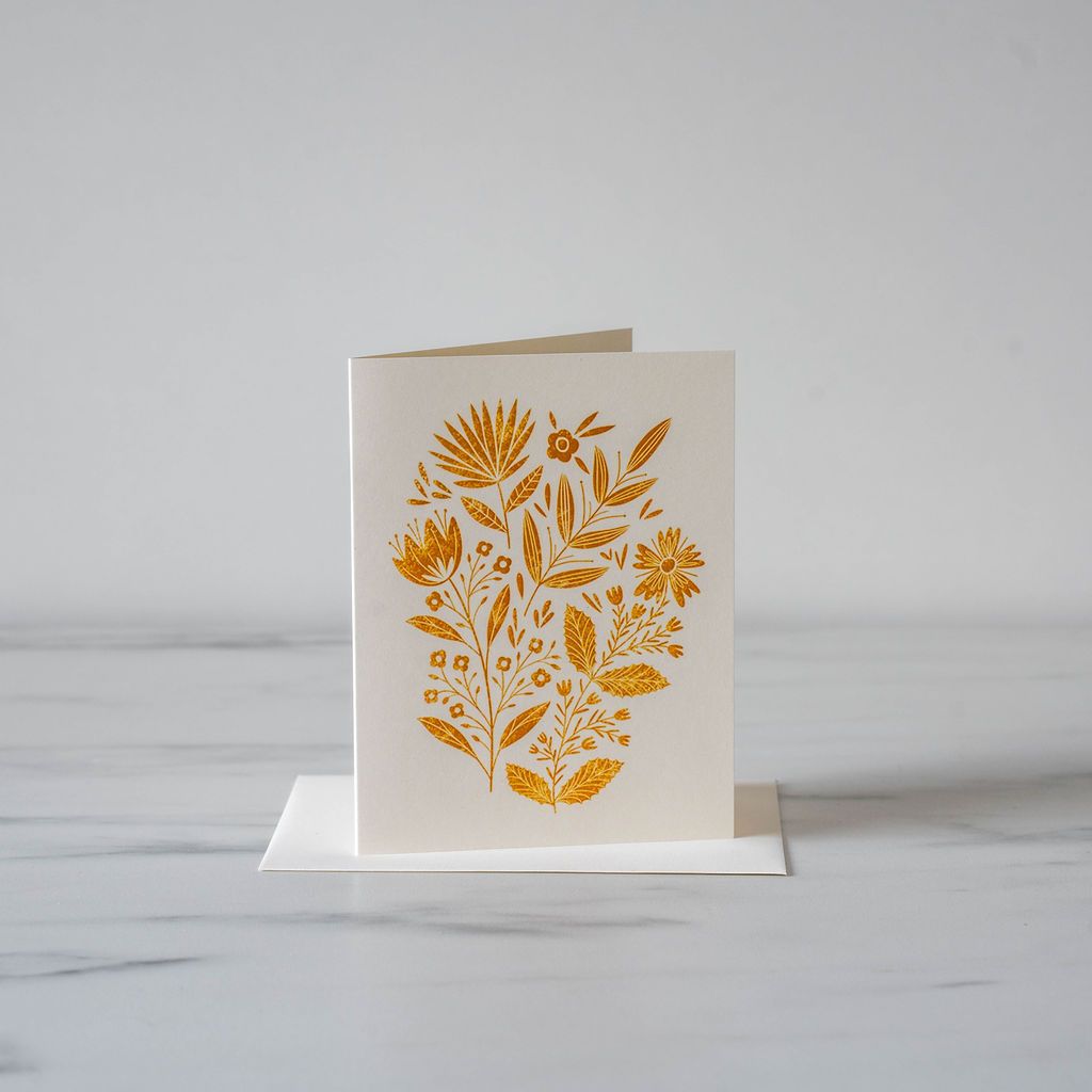 Gold Wheat Greeting Card - Rug & Weave