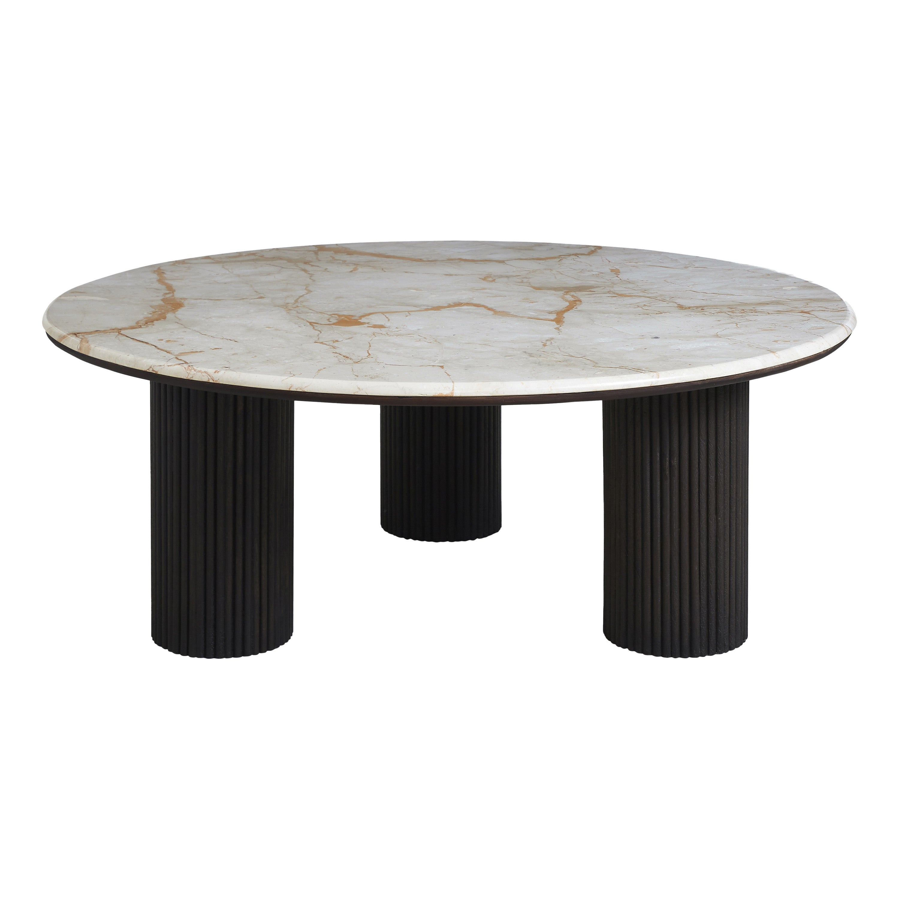 Alessio Indoor Breccia Marble Coffee Table FURNITURE - coffee table Renwil