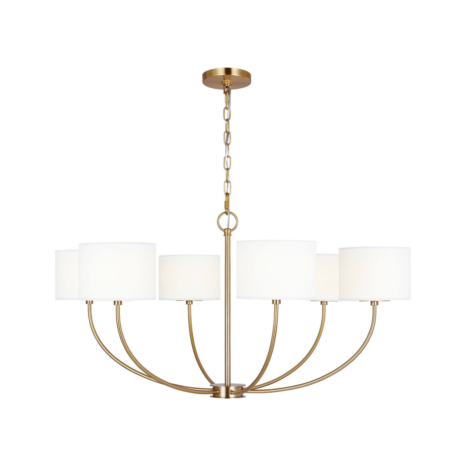 Sawyer Medium Chandelier LIGHTING - chandelier Visual Comfort Burnished Brass