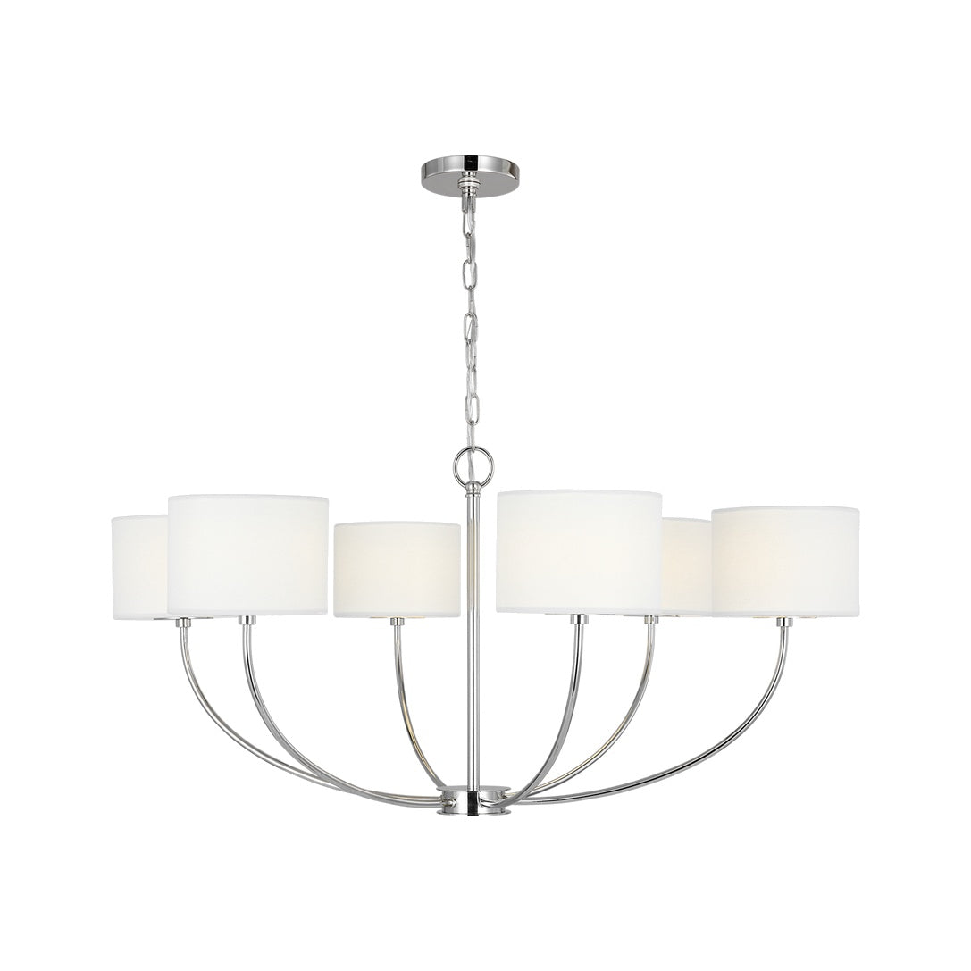 Sawyer Medium Chandelier LIGHTING - chandelier Visual Comfort Polished Nickel