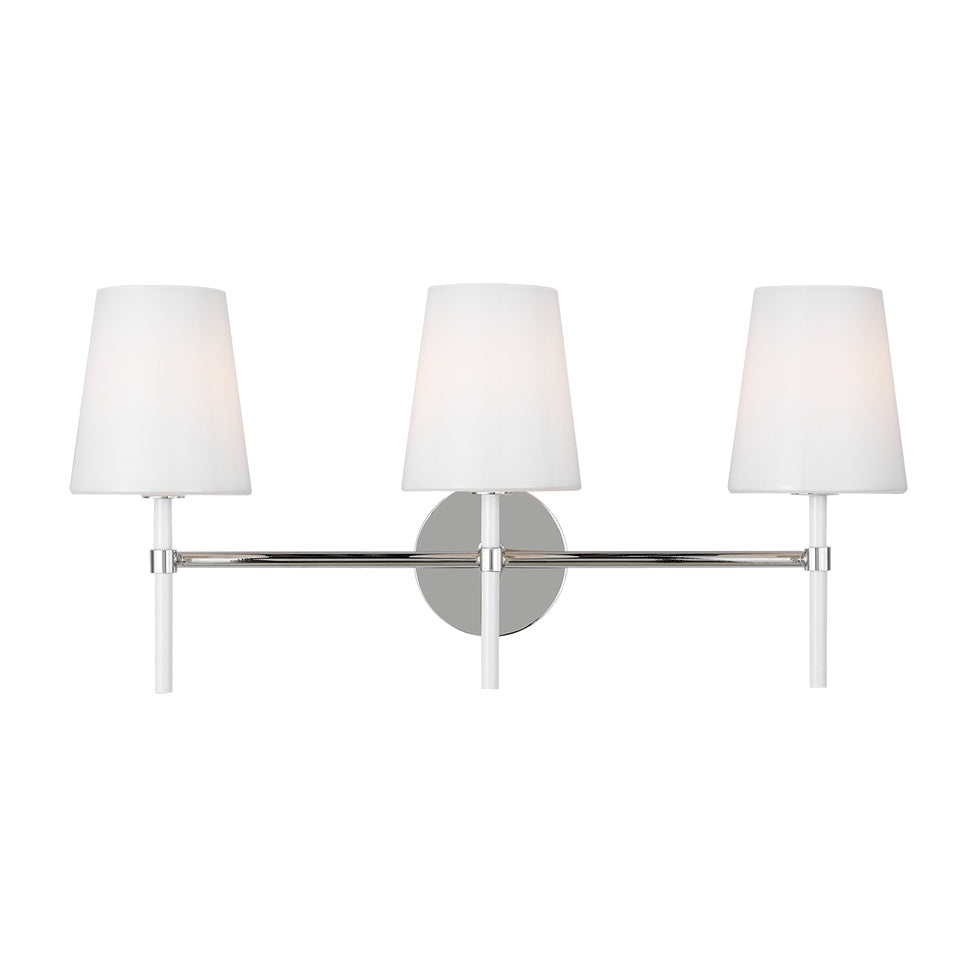 Monroe 3-light Vanity Sconce LIGHTING - vanity Visual Comfort Polished Nickel