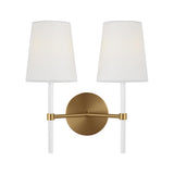 Monroe Double Sconce LIGHTING - sconce Visual Comfort Burnished Brass