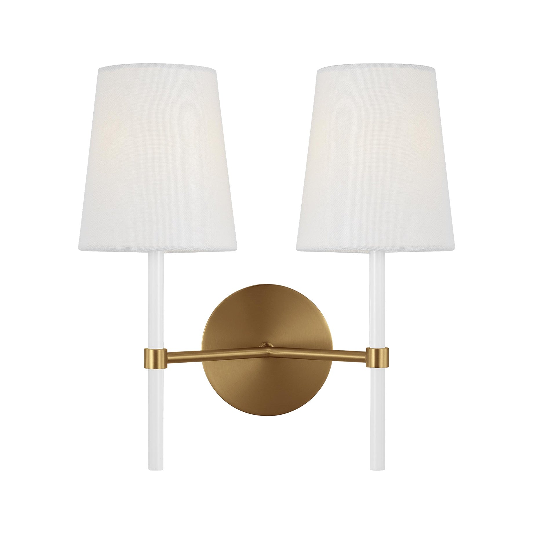 Monroe Double Sconce LIGHTING - sconce Visual Comfort Burnished Brass