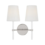 Monroe Double Sconce LIGHTING - sconce Visual Comfort Polished Nickel