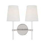 Monroe Double Sconce LIGHTING - sconce Visual Comfort Polished Nickel