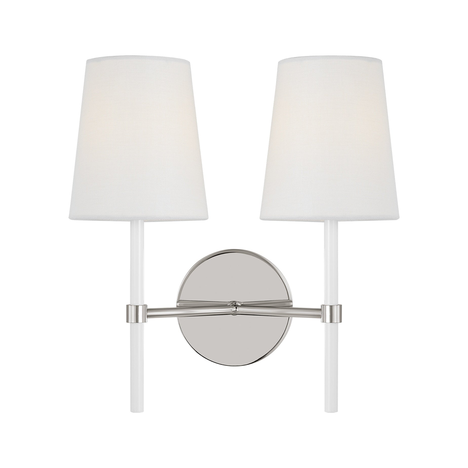 Monroe Double Sconce LIGHTING - sconce Visual Comfort - Studio Polished Nickel