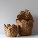 Storage Baskets with Decorative Scalloped Edge - Rug & Weave