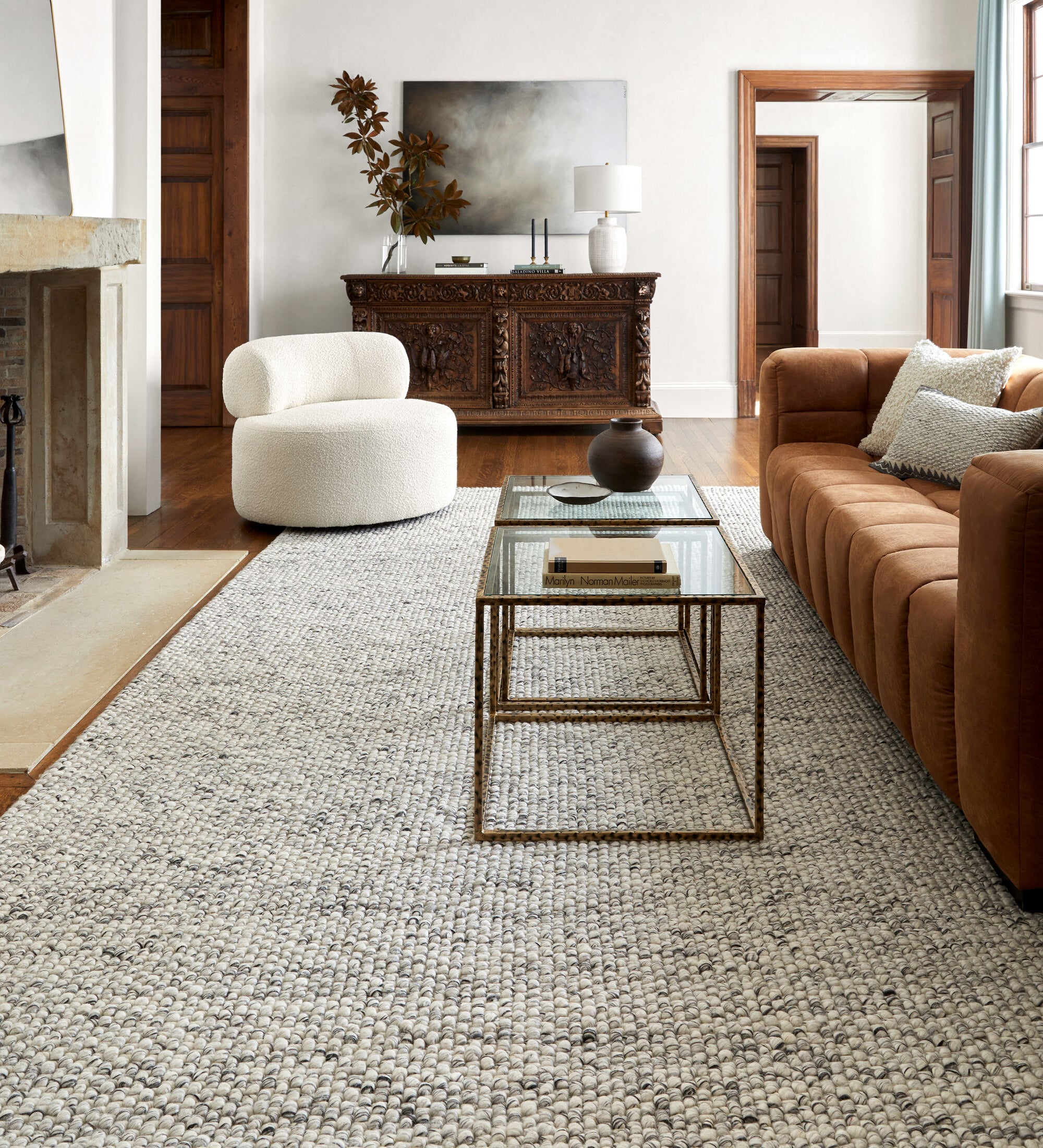 Lucy Charcoal Handwoven Rug – view 2