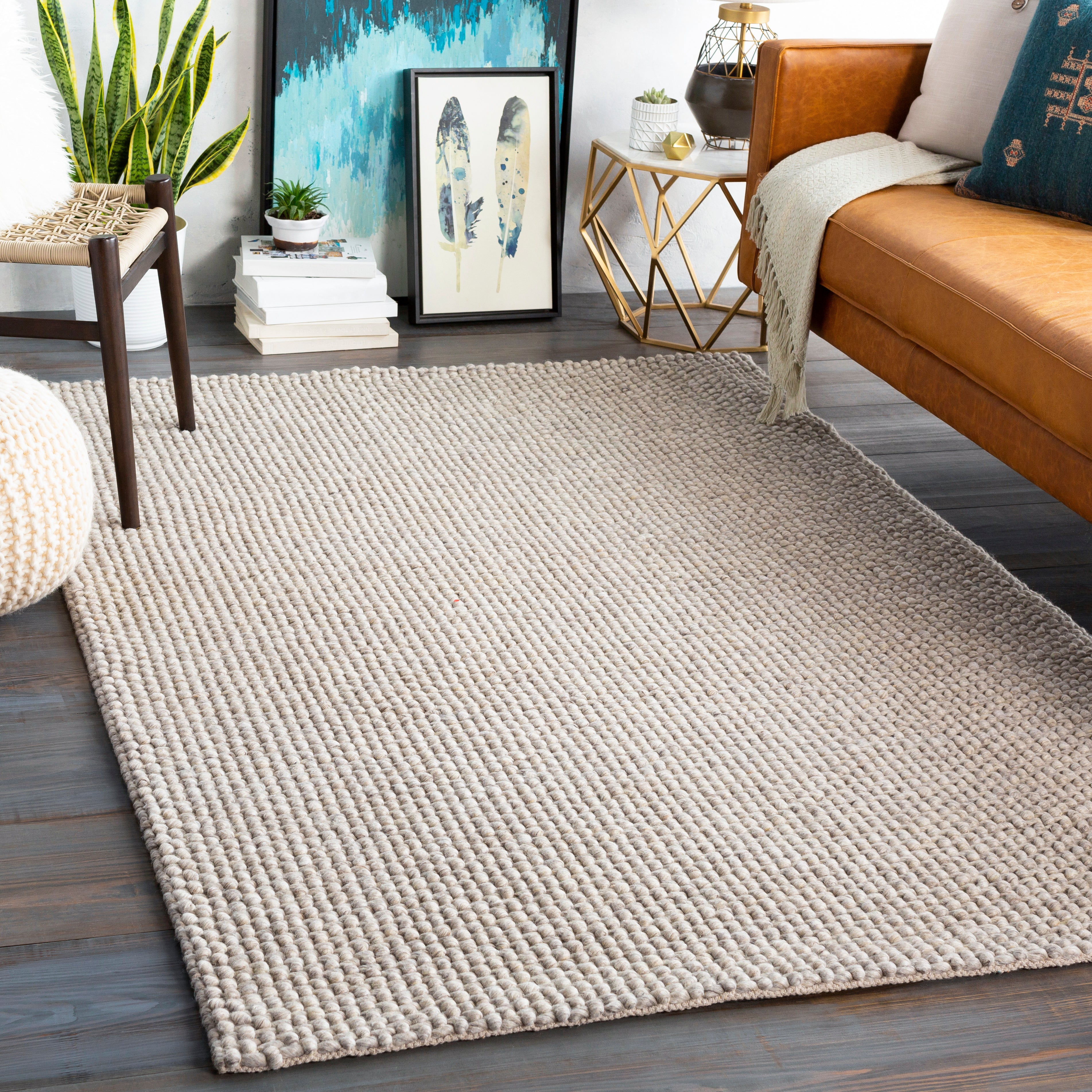 Lucy Light Grey Handwoven Rug – view 2
