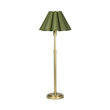 Polly Buffet Lamp (Natural Brass with Green Scalloped Shade) - Rug & Weave