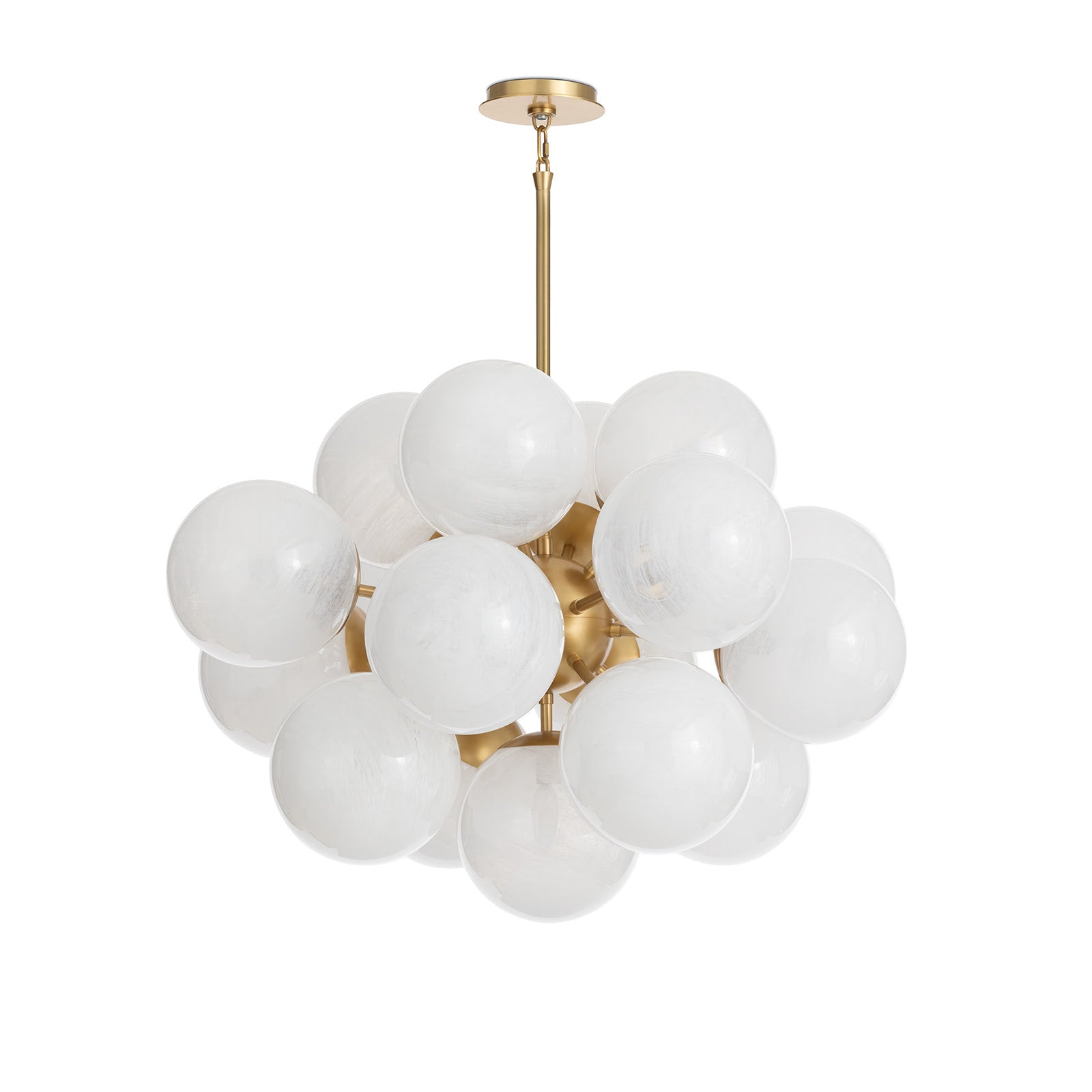 Shine Chandelier (Natural Brass with Swirl Glass) – view 2