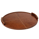 Forte Leather Tray Round Large (Tan) - Rug & Weave