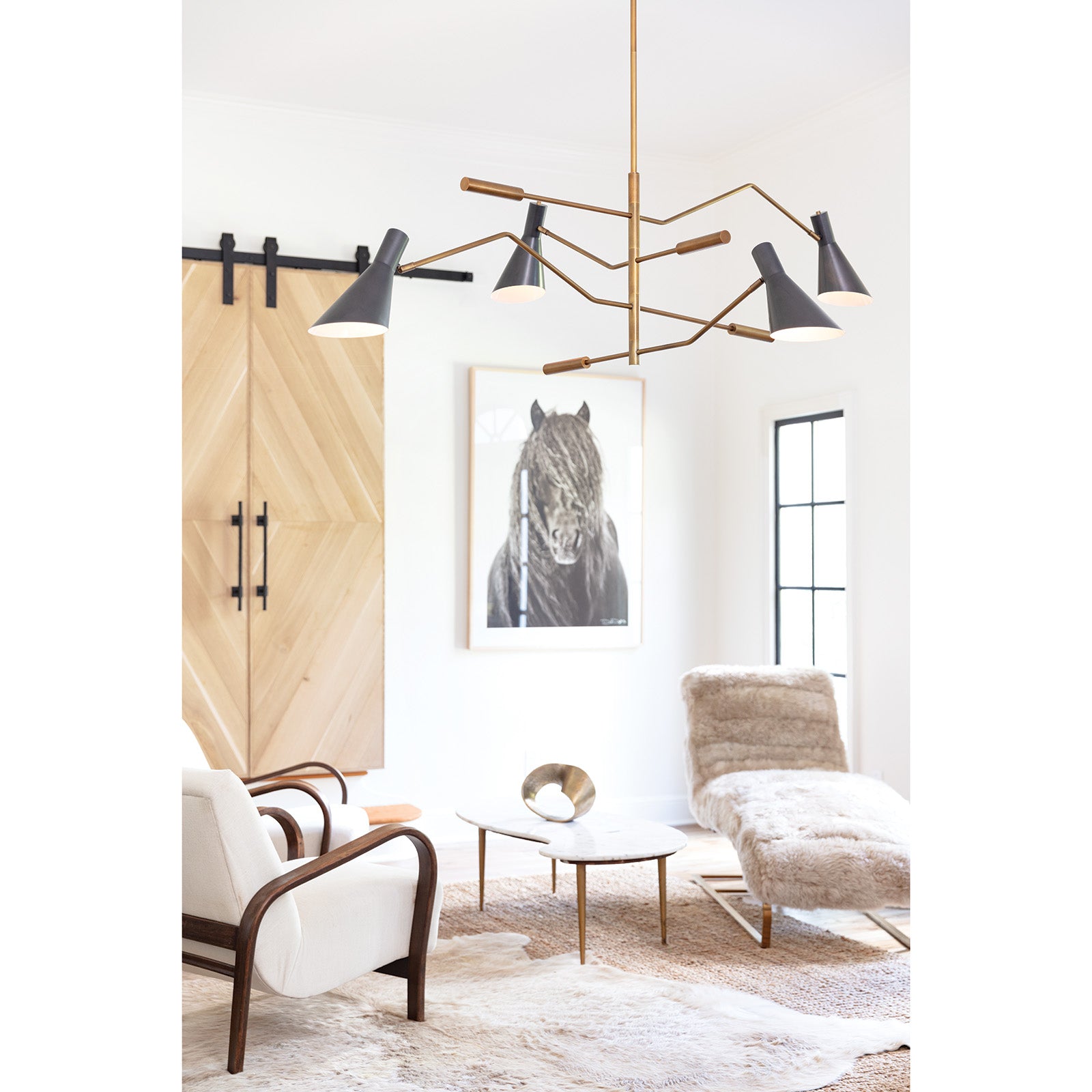 Spyder Chandelier (Blackened Brass and Natural Brass) – view 2
