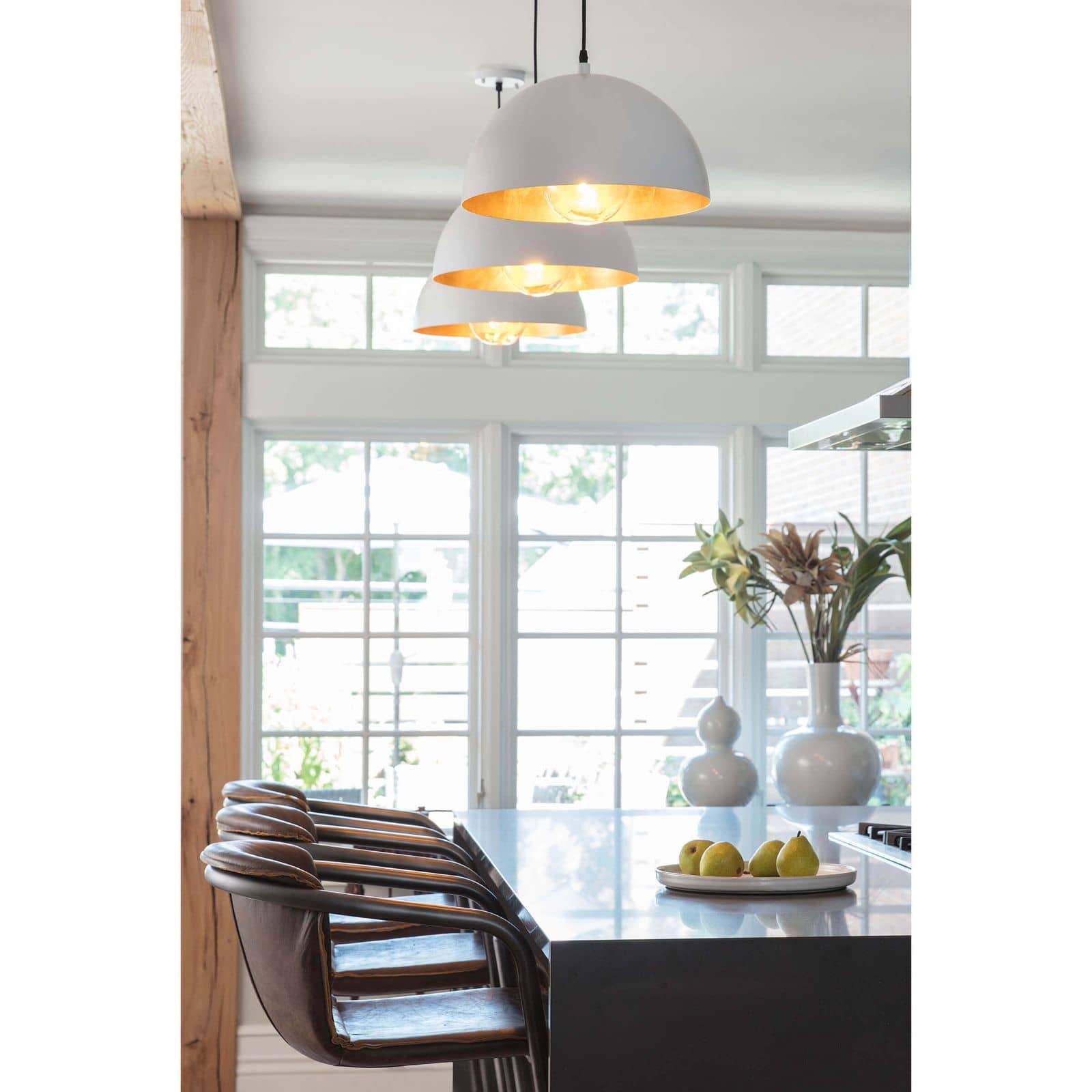 Sigmund Pendant Small (White and Gold) – view 2