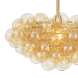 Bubbles Chandelier (Natural Brass with Amber Glass)