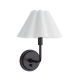 Polly Sconce Single (Blackened Brass with White Scalloped Shade) - Rug & Weave