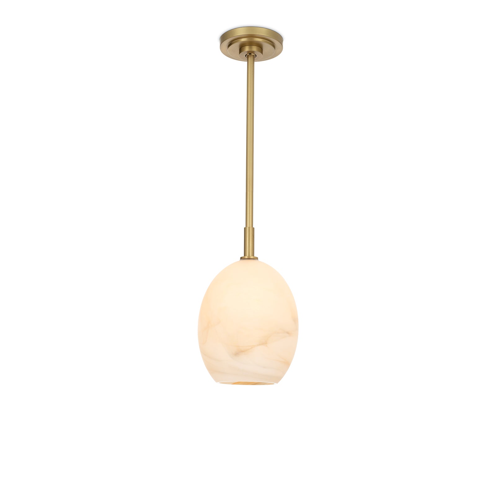 Artemis Pendant Single (Natural Brass with Alabaster Glass) – view 2
