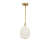 Artemis Pendant Single Natural Brass with Alabaster Glass - Rug & Weave