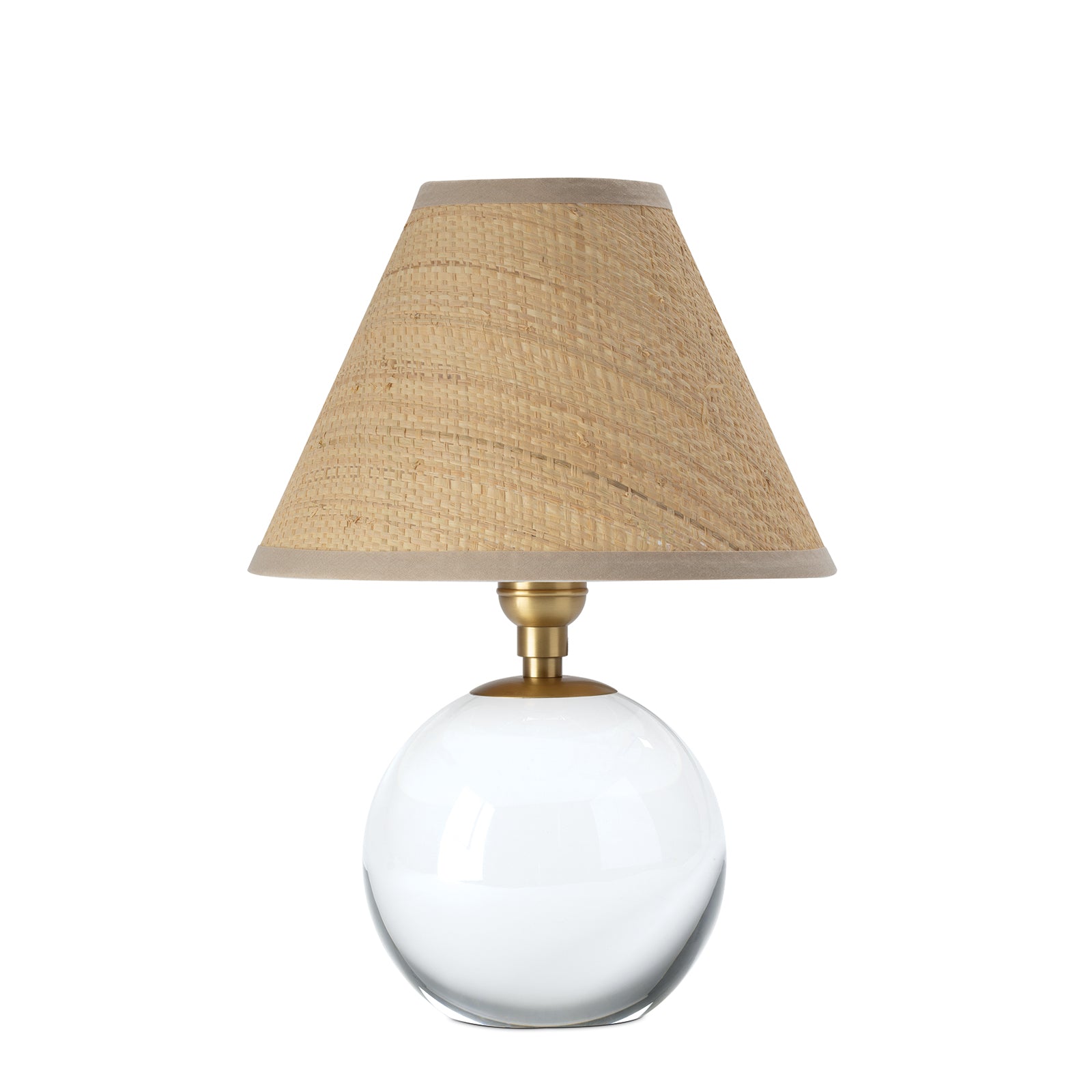 Giorgio Crystal Mini Lamp Natural Brass with Rattan Shade - Rug & Weave