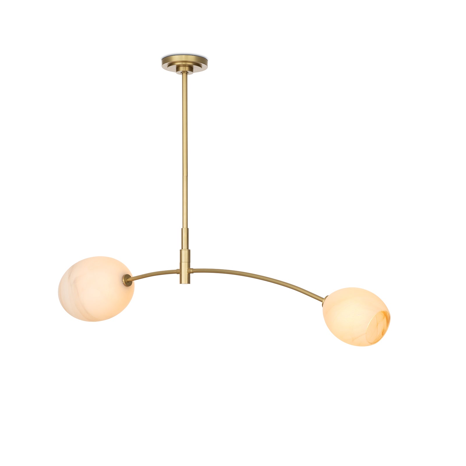 Artemis Pendant Double (Natural Brass with Alabaster Glass) – view 2
