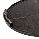 Forte Leather Tray Round Large (Black)