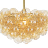 Bubbles Chandelier (Natural Brass with Amber Glass)