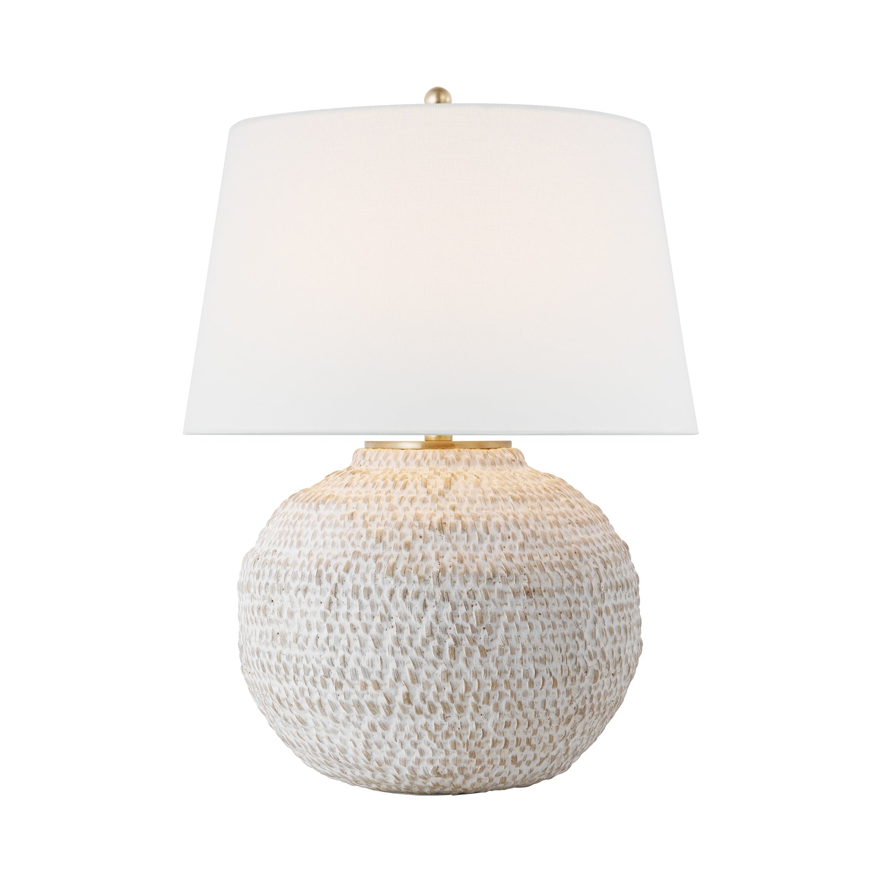 Avedon Small Table Lamp LIGHTING - table lamp Visual Comfort - Signature Plaster White Rattan