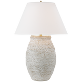 Avedon Large Table Lamp LIGHTING - table lamp Visual Comfort Plaster White Rattan