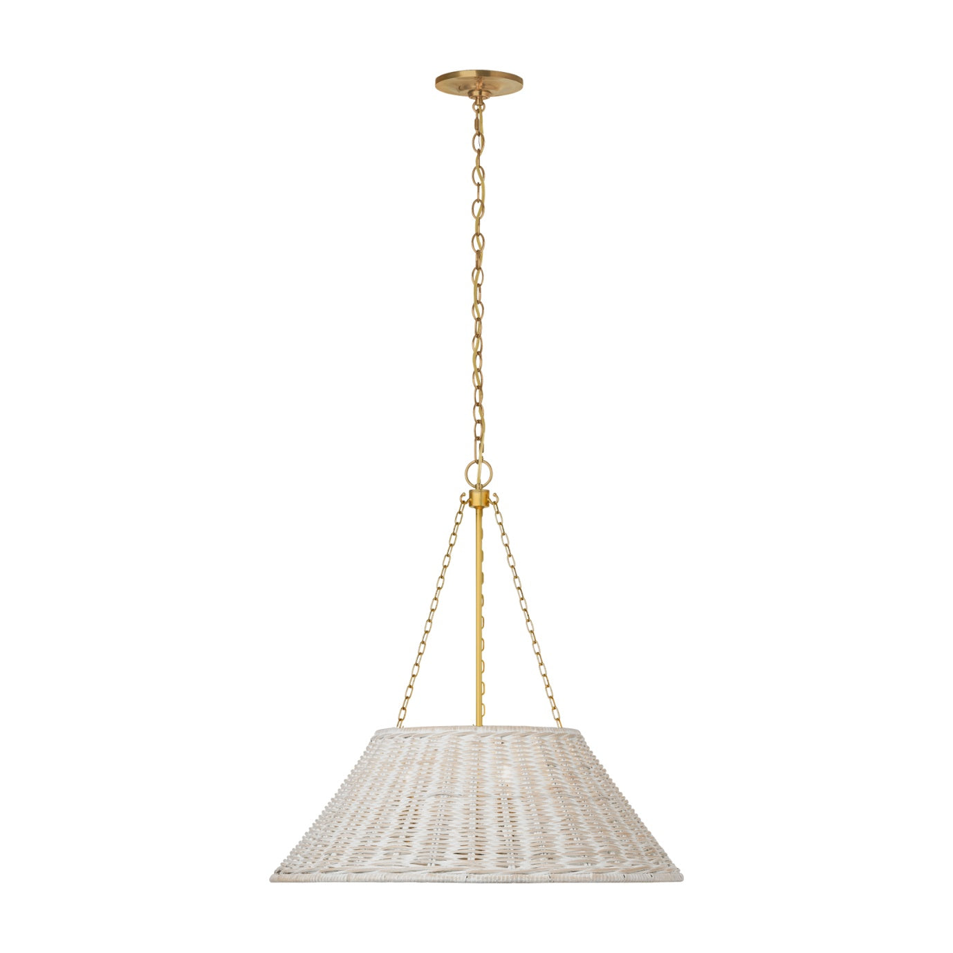Corinne 24" Woven Hanging Shade Visual Comfort - Signature Soft Brass Natural Wicker