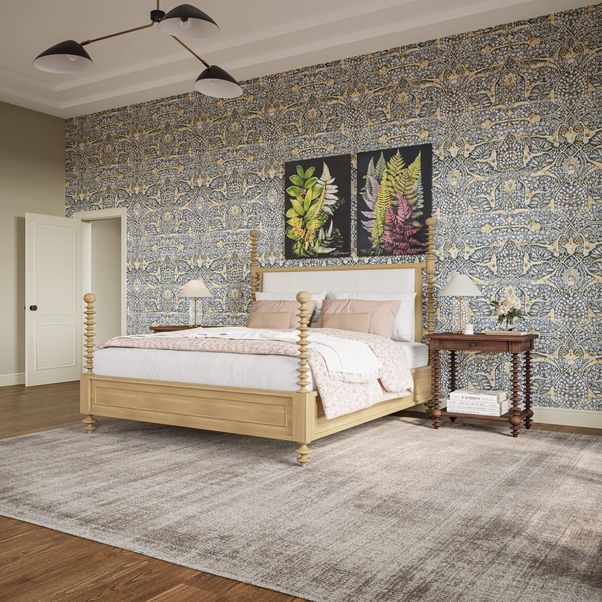 Milani Upholstered King Bed FURNITURE - bed Bramble