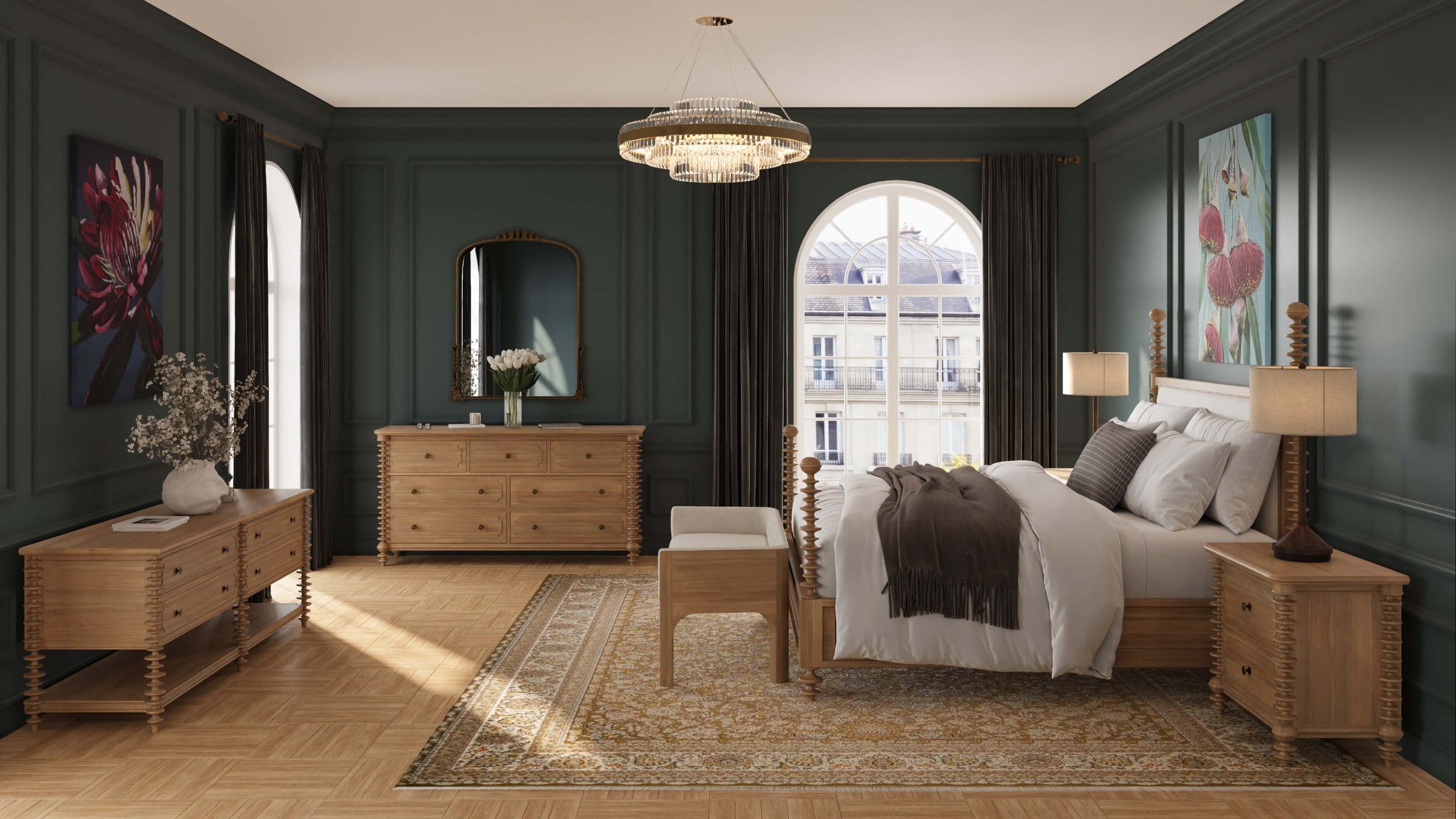 Milani Upholstered King Bed FURNITURE - bed Bramble