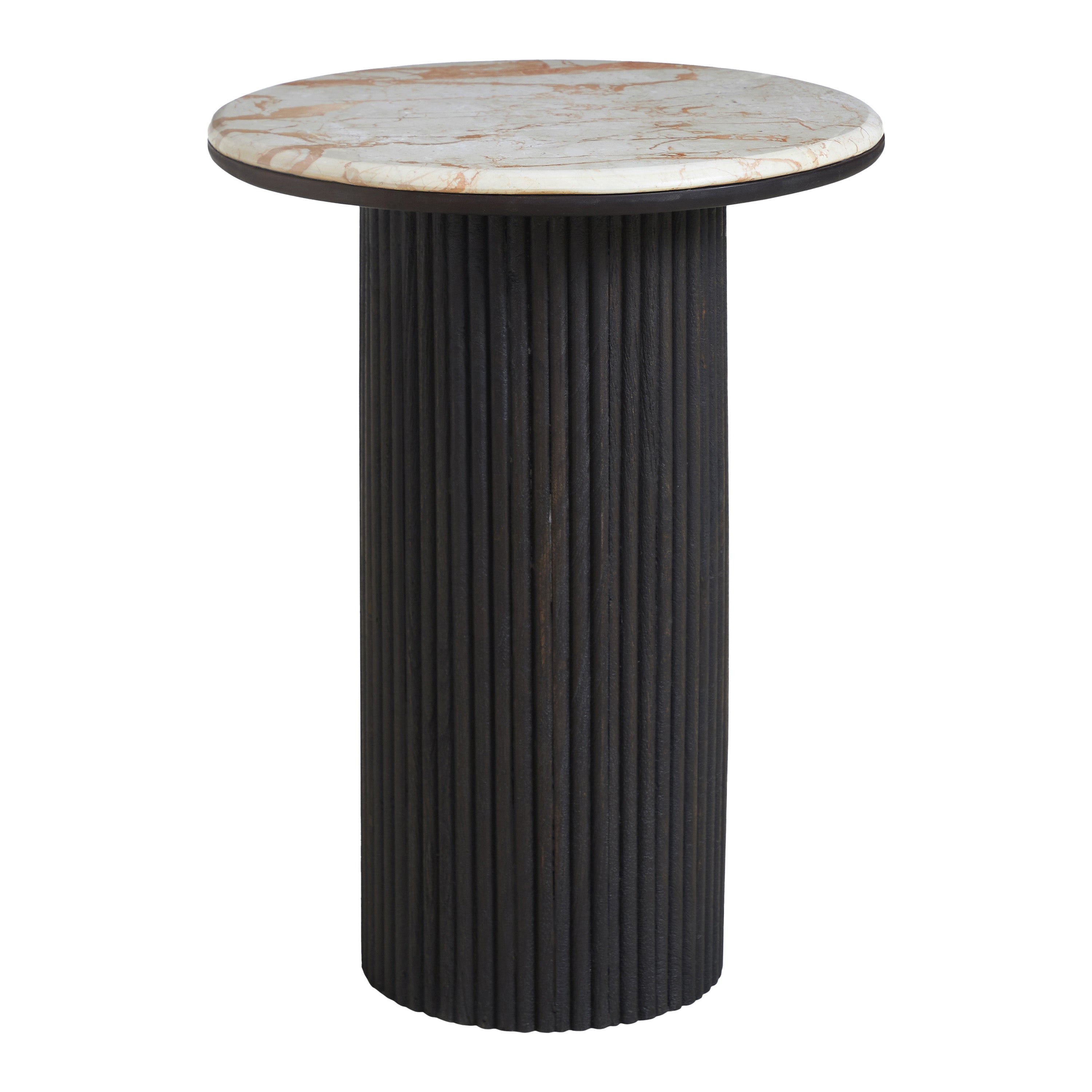 Alessio Indoor Breccia Marble Side Table FURNITURE - side table Renwil