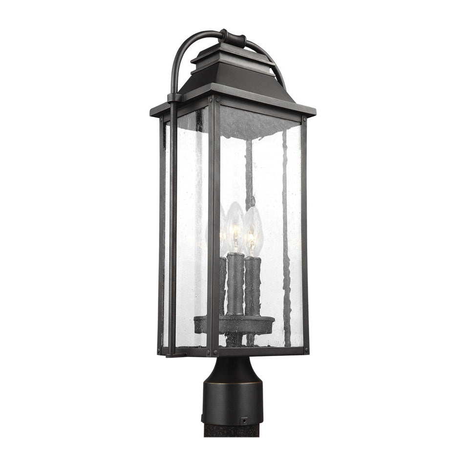 Wellsworth Post Lantern LIGHTING - outdoor fixture Visual Comfort - Studio Antique Bronze