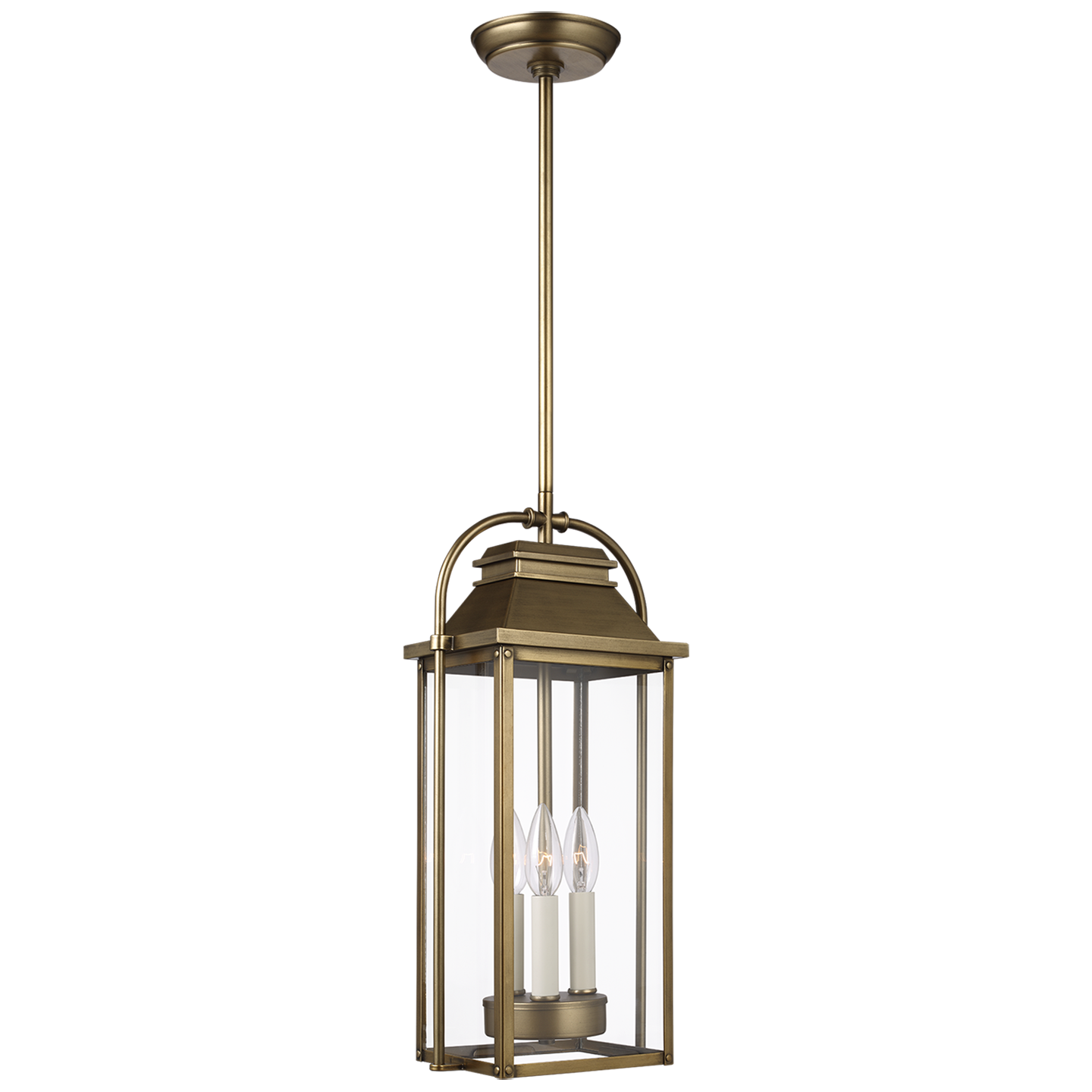 Wellsworth Pendant LIGHTING - outdoor fixture Visual Comfort Distressed Brass