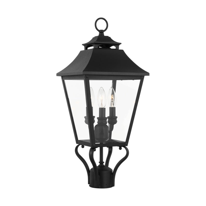 Galena Small Post Lantern LIGHTING - outdoor fixture Visual Comfort - Studio Textured Black