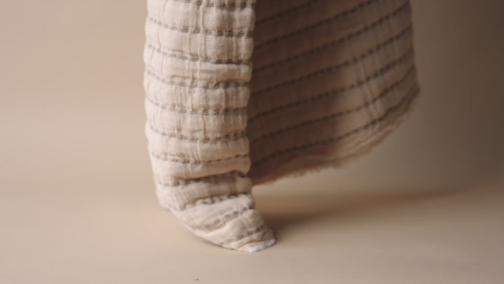 Double Gauze Latte Stitch Bed Blanket - Rug & Weave