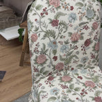 FLOOR MODEL - Briar Ruffle Slipcover Dining Chair - Melinda Floral Mauve FURNITURE - floor model Skyline Furniture