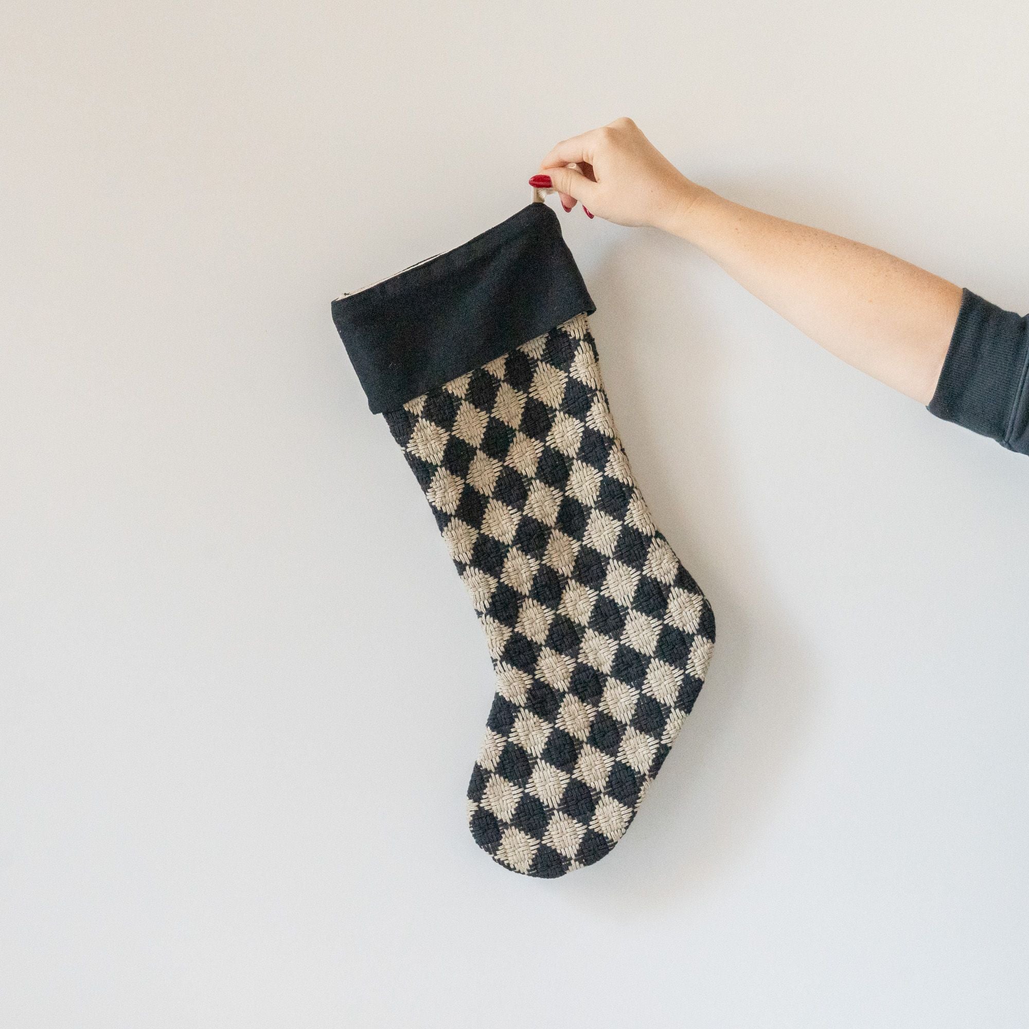 Check Weave Stocking - Black - Rug & Weave