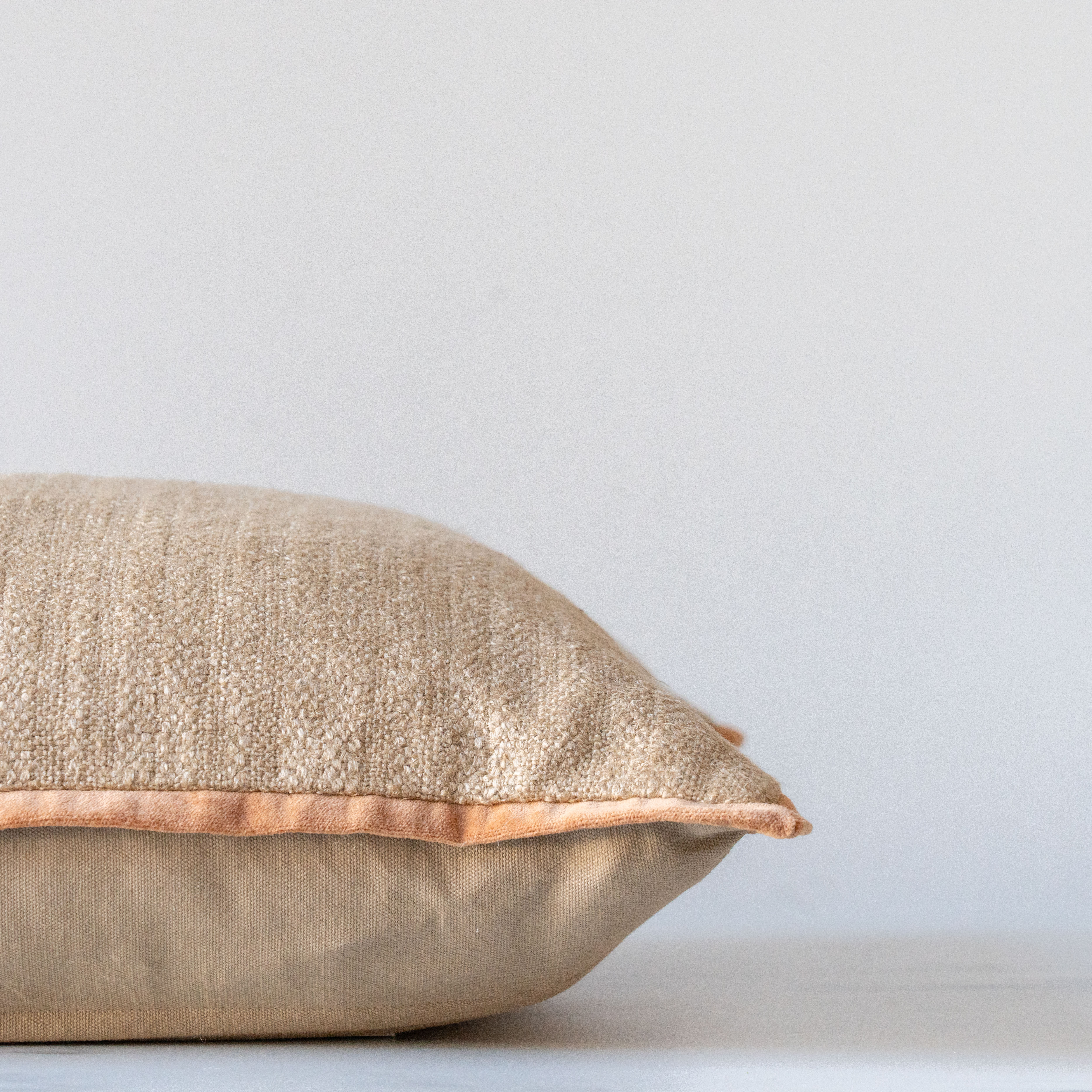 IN-STORE Amber Lewis x Loloi Aveline Natural/Rust Pillow Cover 1 - PILLOWS - essentials - neutral Loloi