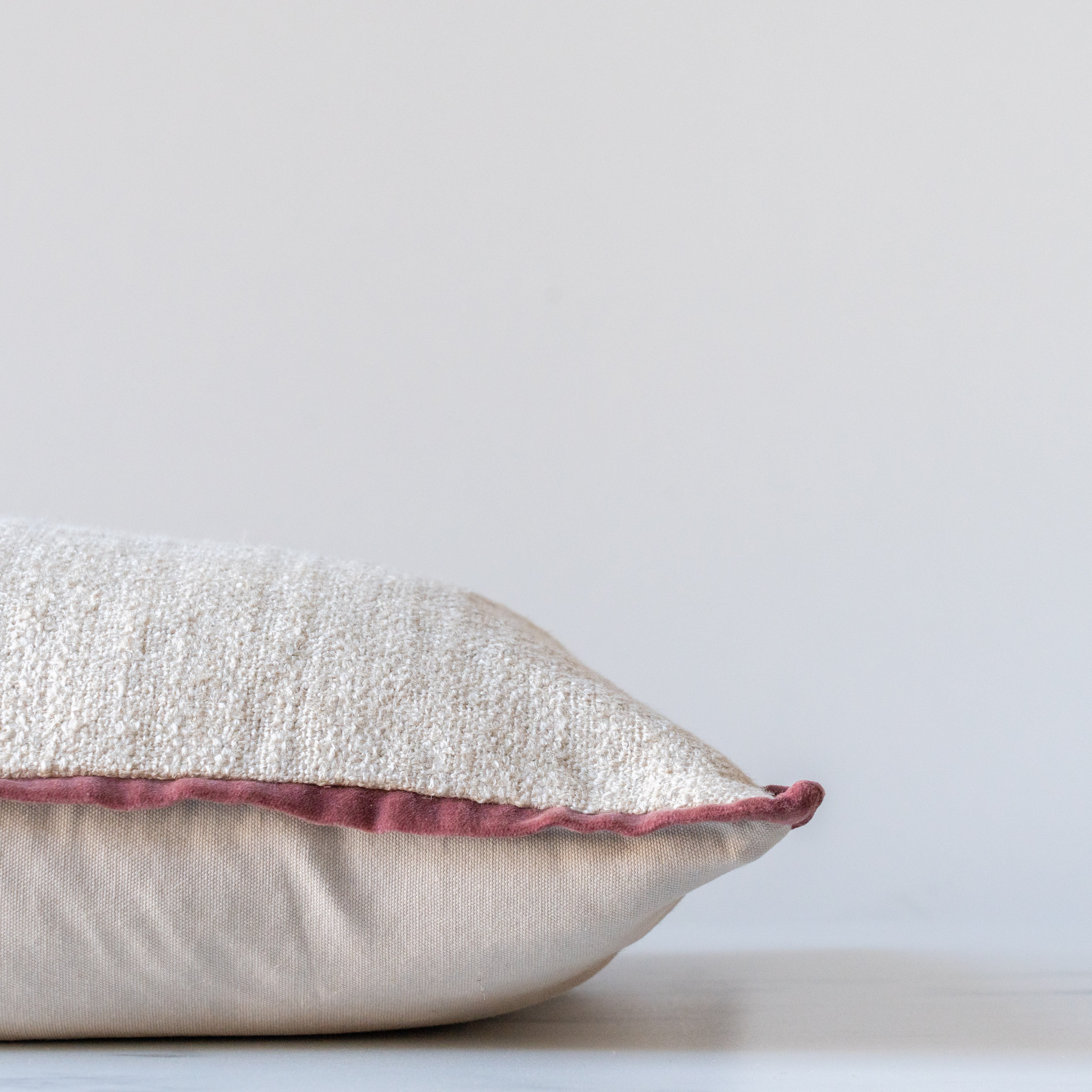 IN-STORE Amber Lewis x Loloi Aveline Ivory/Wine Pillow 1 - PILLOWS - essentials - neutral Loloi